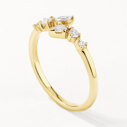 1.68 TCW Multistone Open Shank Moissanite Diamond Wedding Band