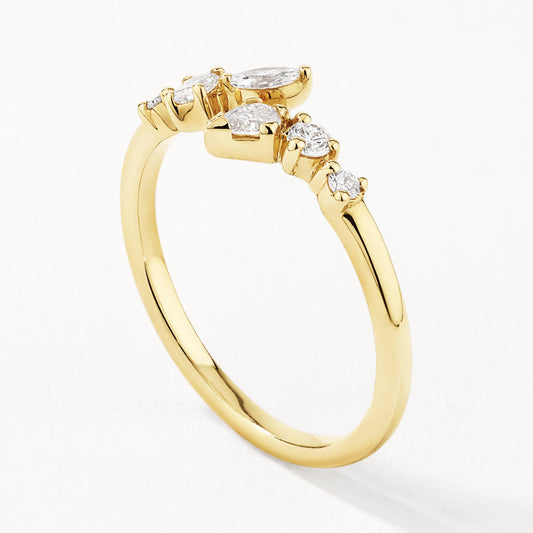 1.68 TCW Multistone Open Shank Moissanite Diamond Wedding Band