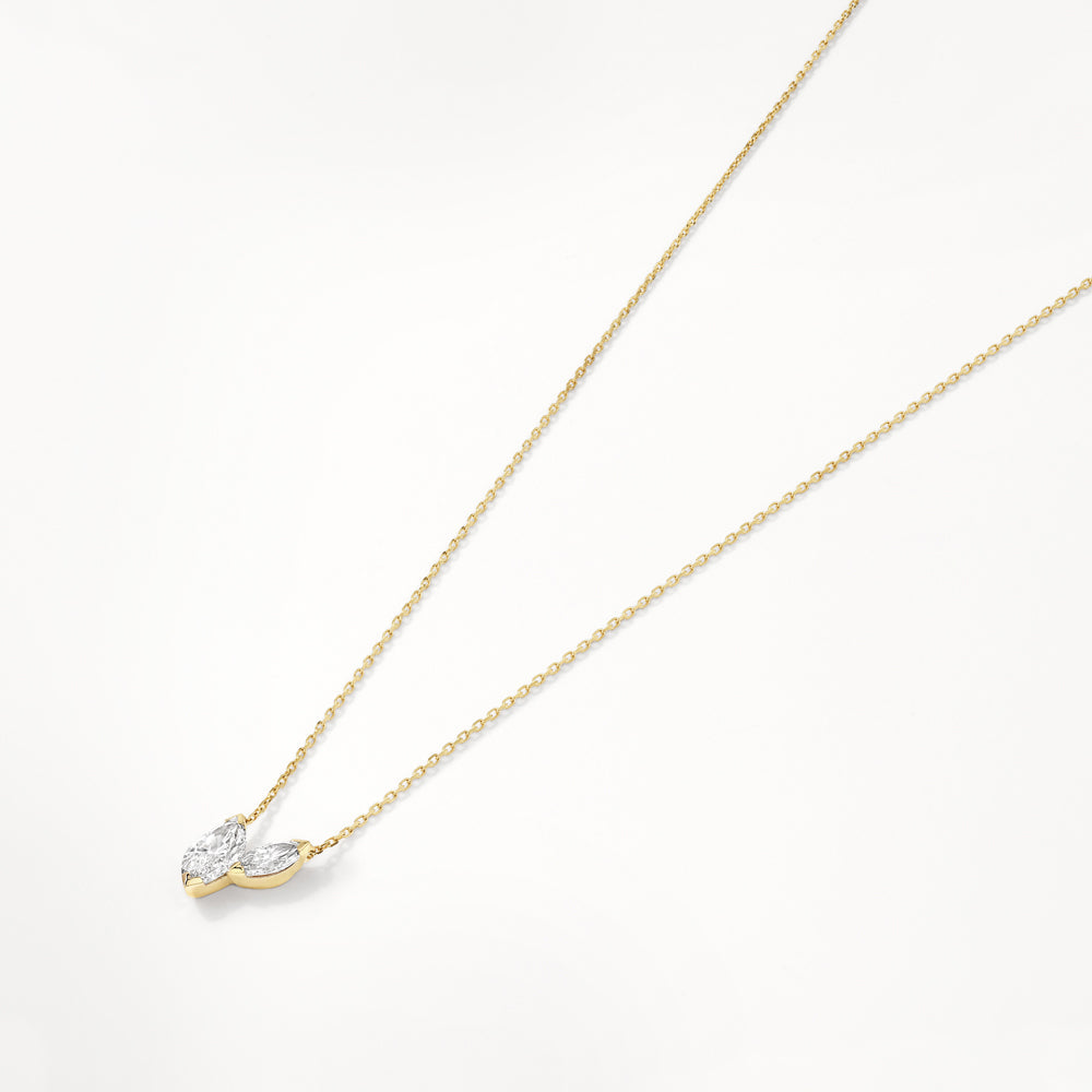 0.7 TCW Round Two Stone Moissanite Necklace