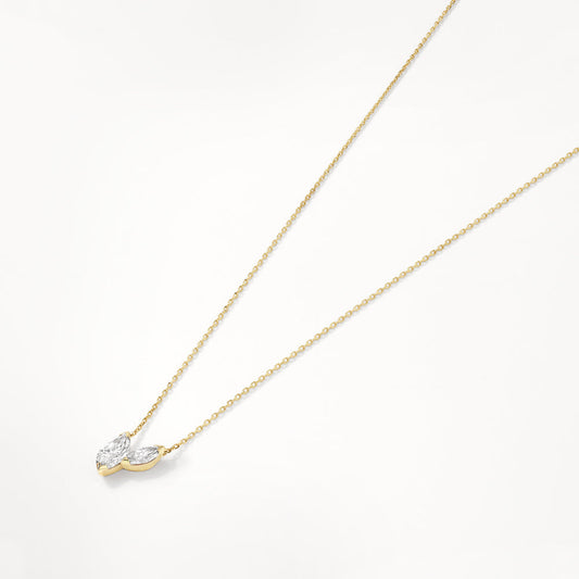 0.7 TCW Round Two Stone Moissanite Necklace