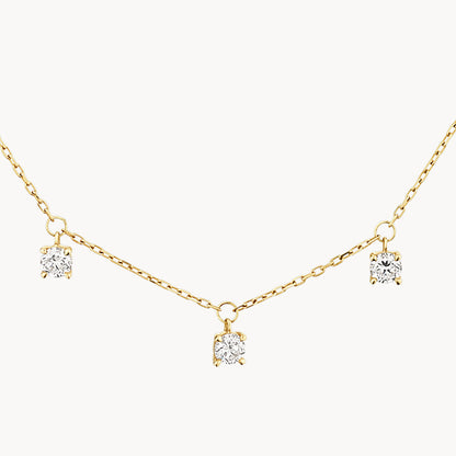 0.24 TCW Round Floating Droplet Moissanite Necklace