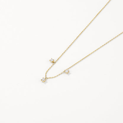 0.24 TCW Round Floating Droplet Moissanite Necklace
