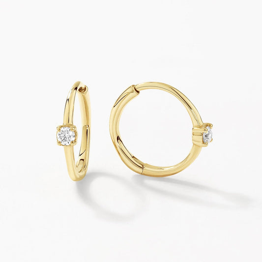 0.20 TCW Round Shaped Moissanite Hoop Earrings