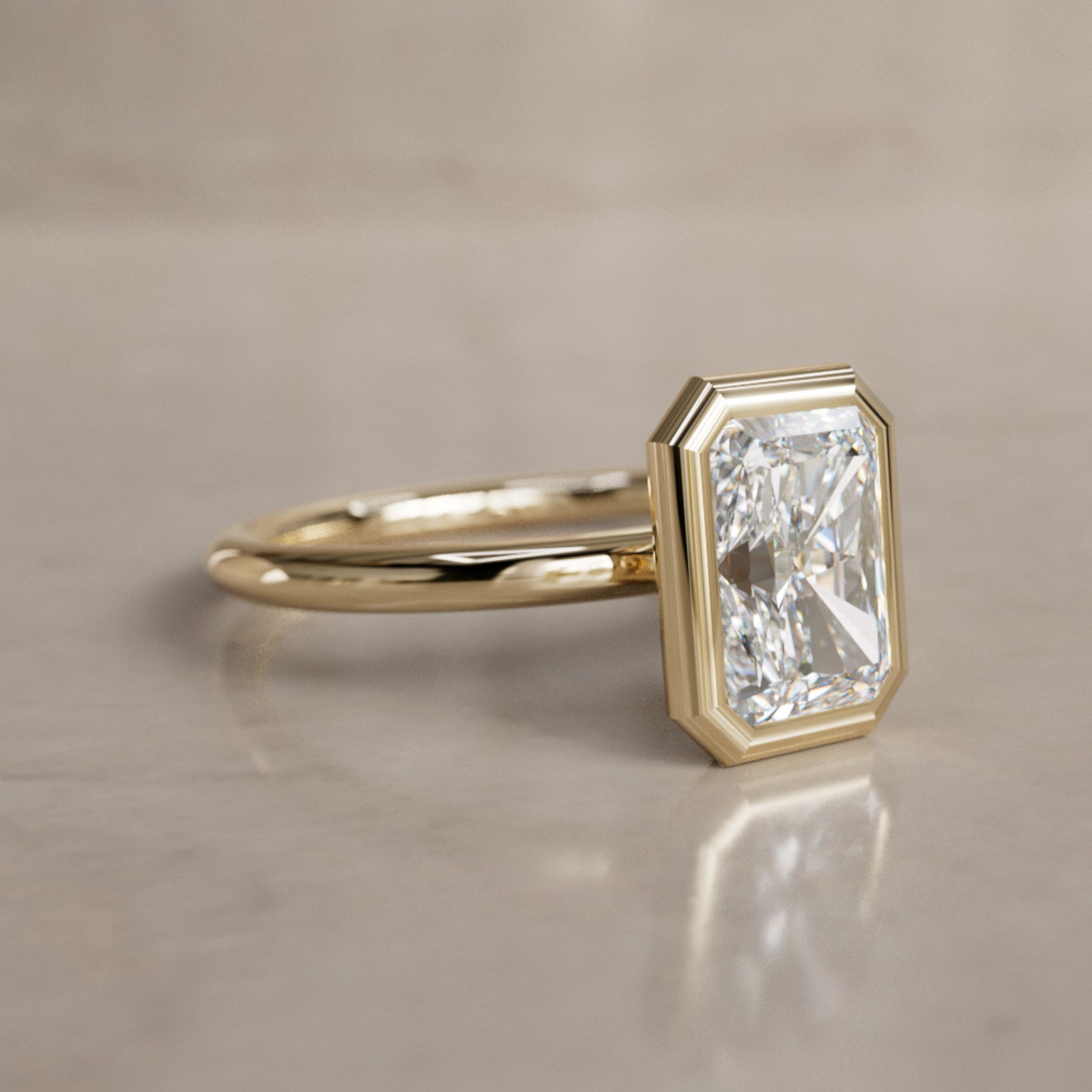 Marquise Shaped Three Stone Lab Grown Diamond Engagement Ring