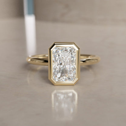 Marquise Shaped Three Stone Lab Grown Diamond Engagement Ring