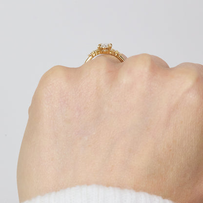 Marquise Shaped Three Stone Lab Grown Diamond Engagement Ring