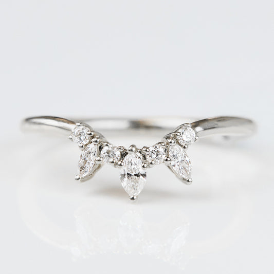 0.25 TCW Round Shaped Half Eternity Lab Grown Diamond Wedding Band