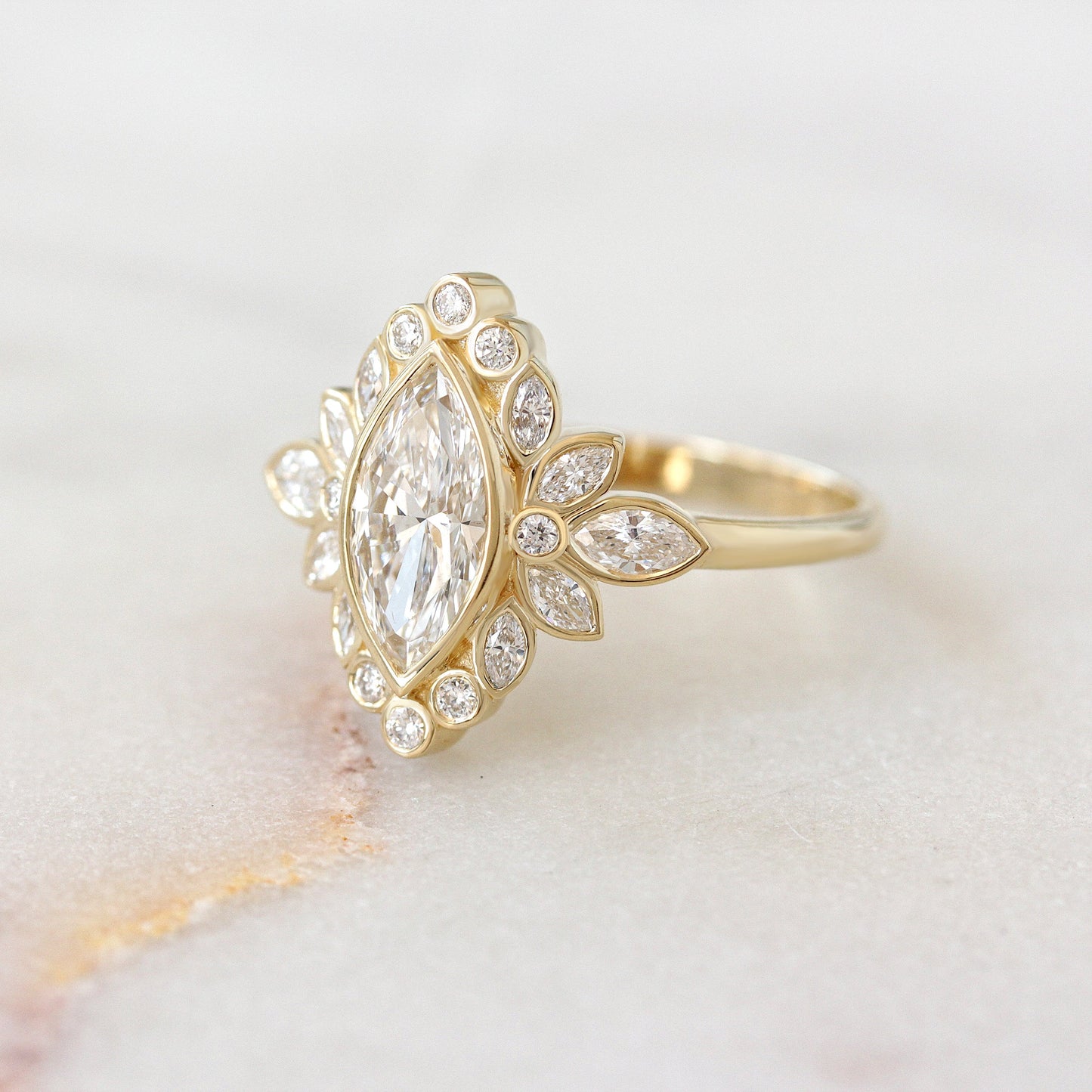 2.9 Carats Emerald Pave Styled Moissanite Engagement Ring