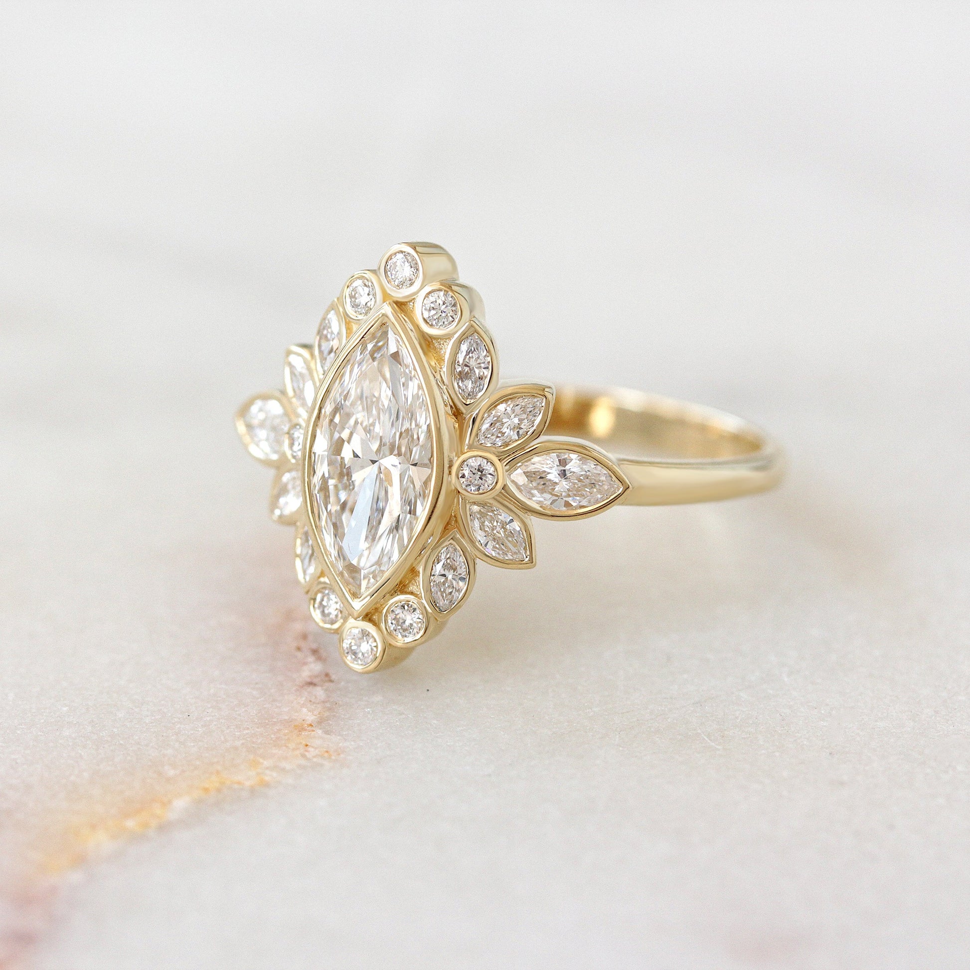 2.9 Carats Emerald Pave Styled Moissanite Engagement Ring