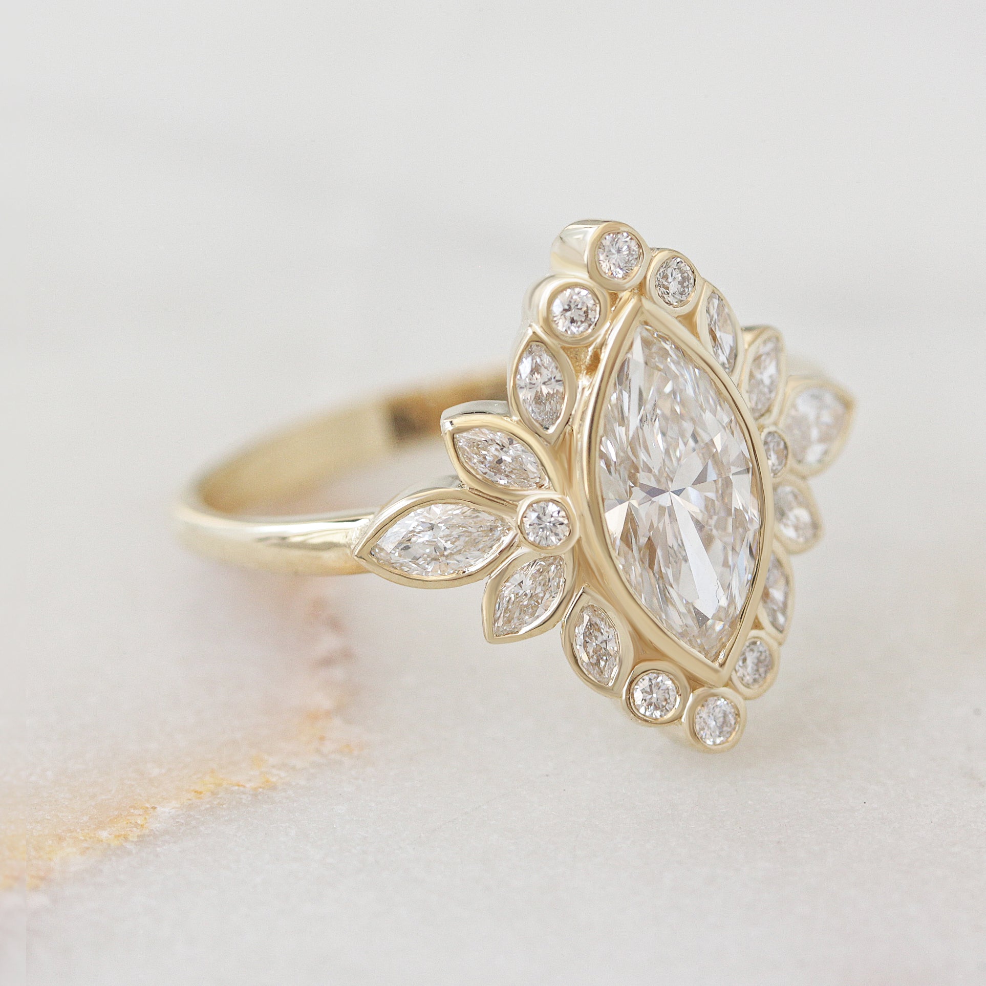 2.9 Carats Emerald Pave Styled Moissanite Engagement Ring