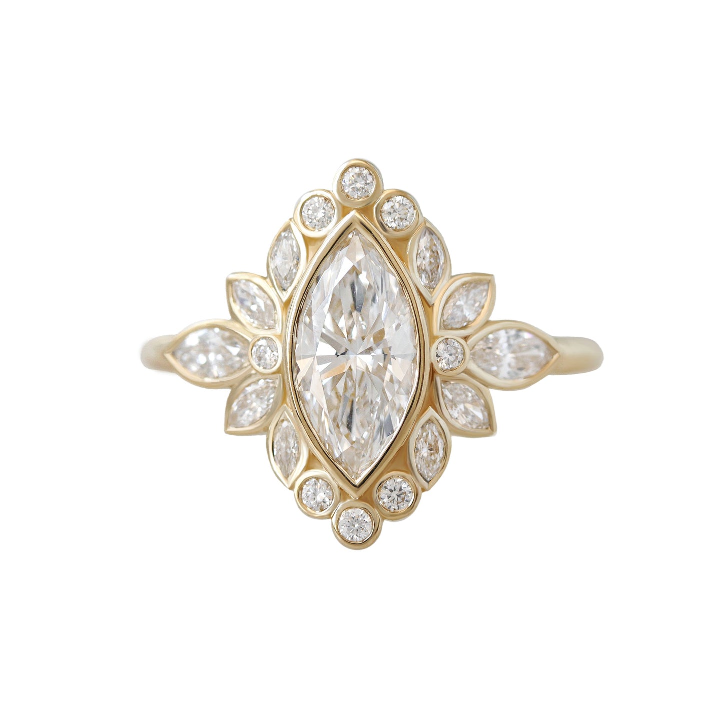 2.9 Carats Emerald Pave Styled Moissanite Engagement Ring