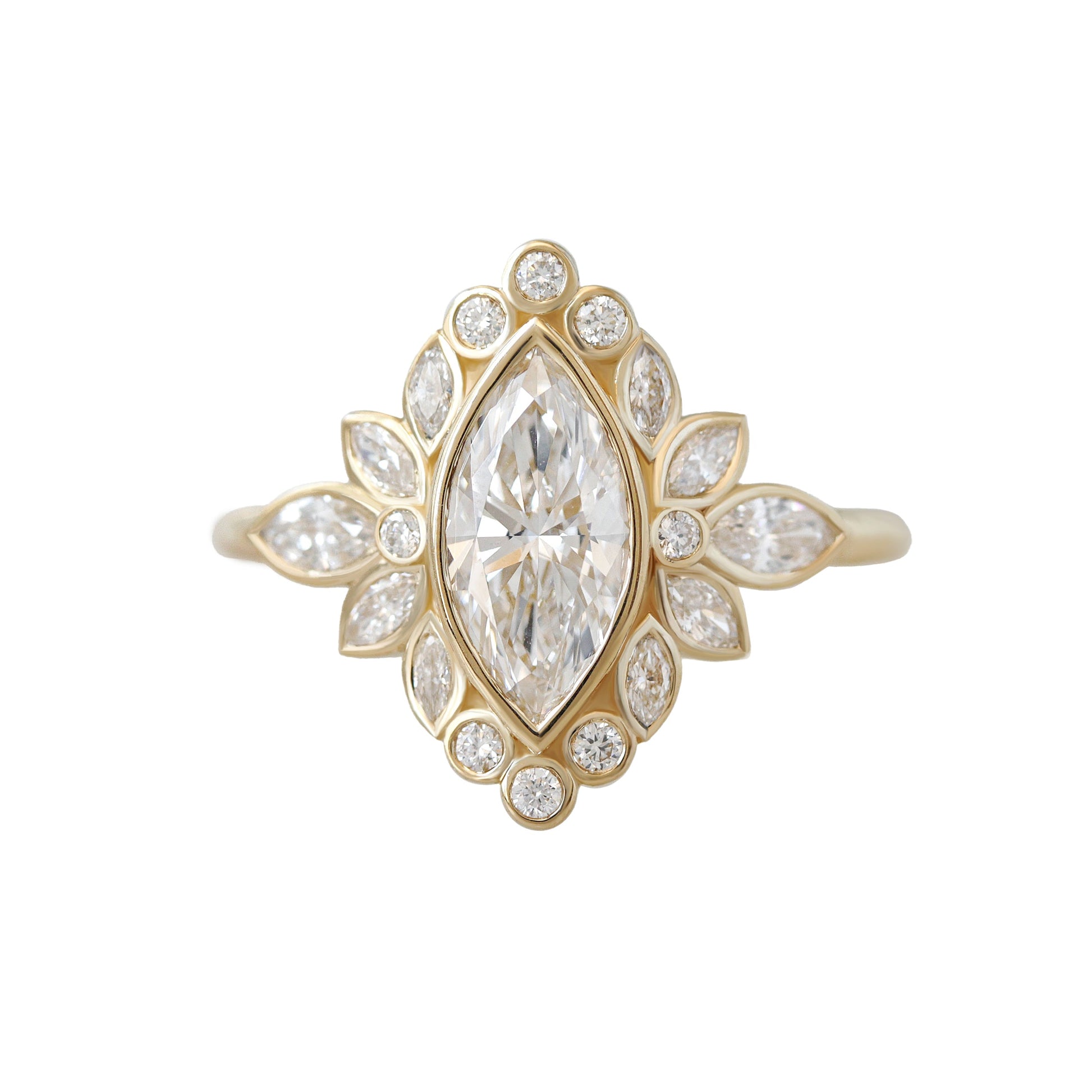2.9 Carats Emerald Pave Styled Moissanite Engagement Ring