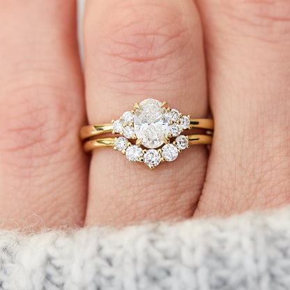 Marquise Shaped Three Stone Lab Grown Diamond Engagement Ring