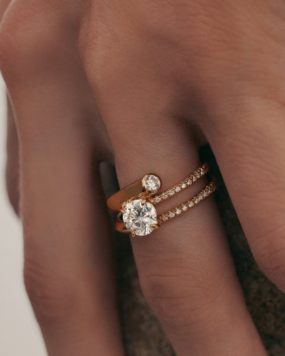 Marquise Shaped Three Stone Lab Grown Diamond Engagement Ring