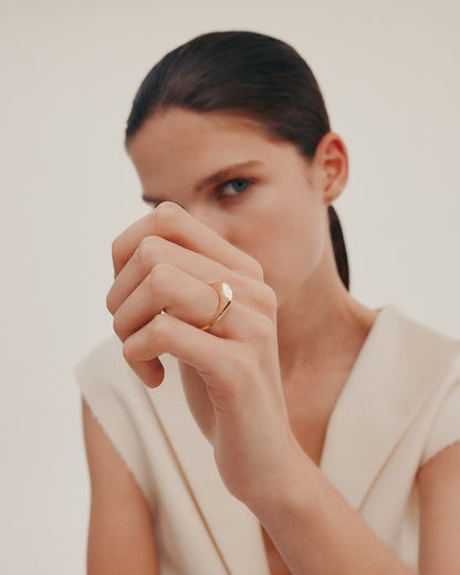 Marquise Shaped Three Stone Lab Grown Diamond Engagement Ring