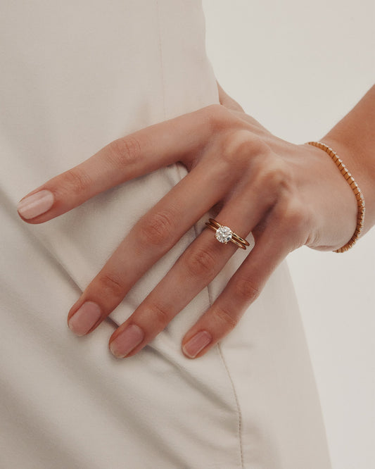 Marquise Shaped Three Stone Lab Grown Diamond Engagement Ring