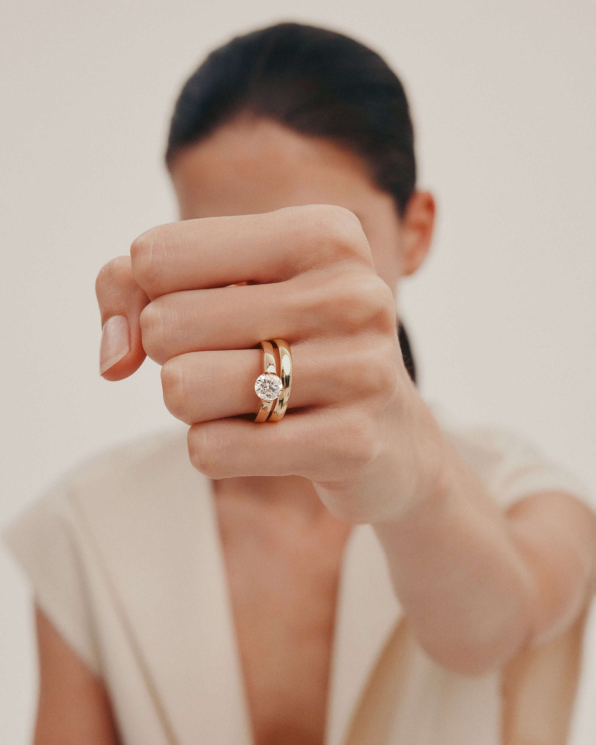 Marquise Shaped Three Stone Lab Grown Diamond Engagement Ring