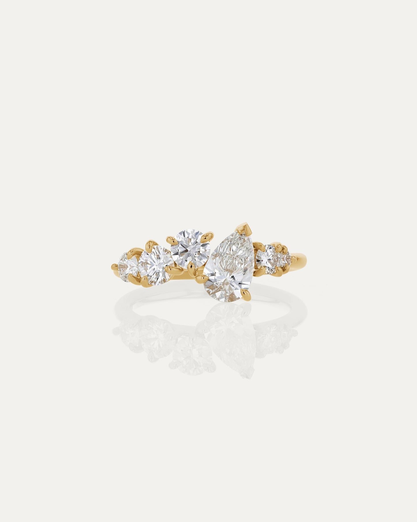 Marquise Shaped Three Stone Lab Grown Diamond Engagement Ring