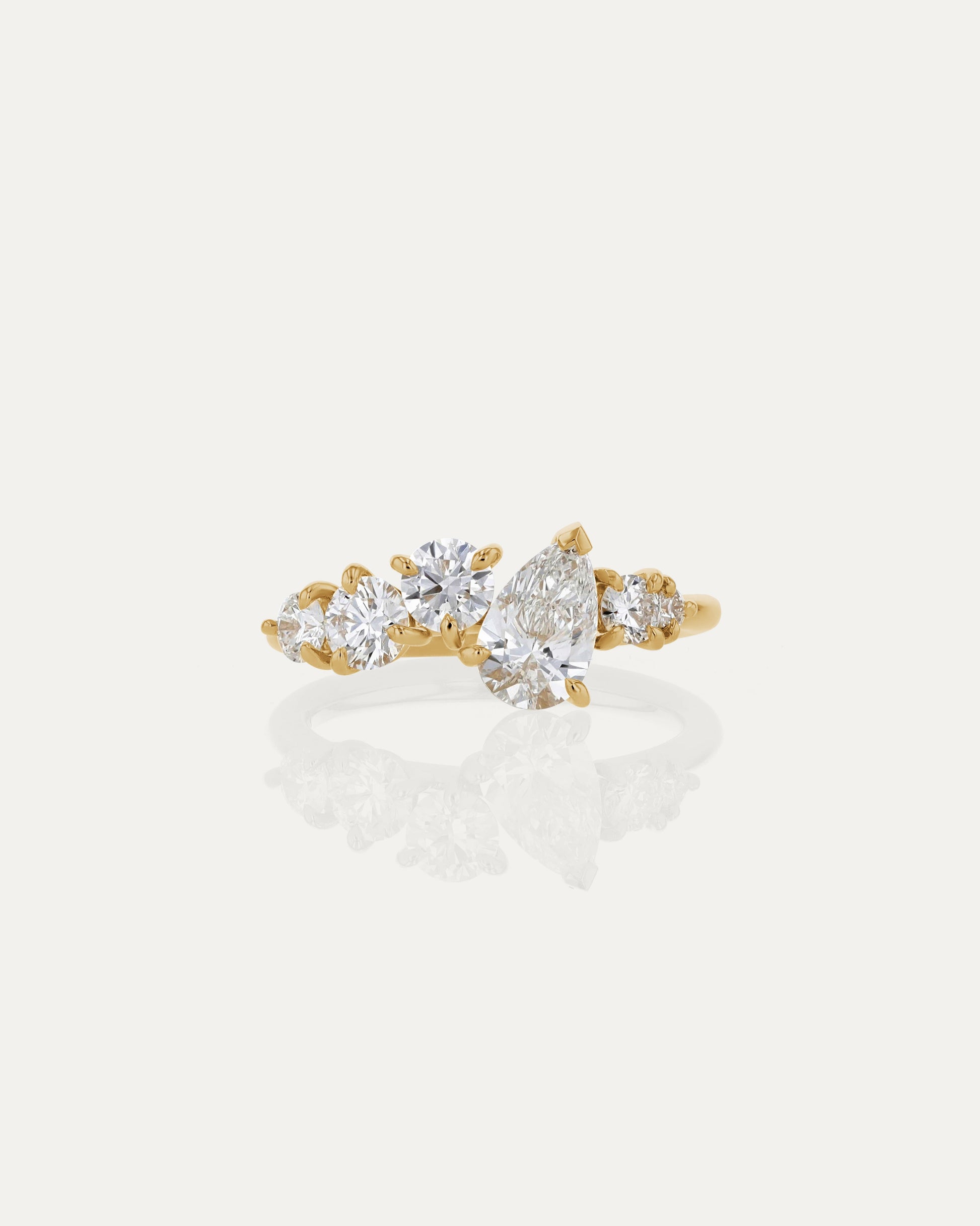 Marquise Shaped Three Stone Lab Grown Diamond Engagement Ring
