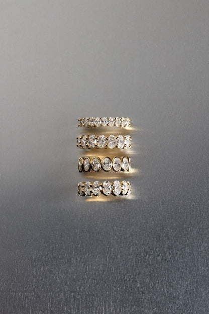 0.25 TCW Round Shaped Half Eternity Lab Grown Diamond Wedding Band