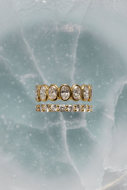 0.25 TCW Round Shaped Half Eternity Lab Grown Diamond Wedding Band