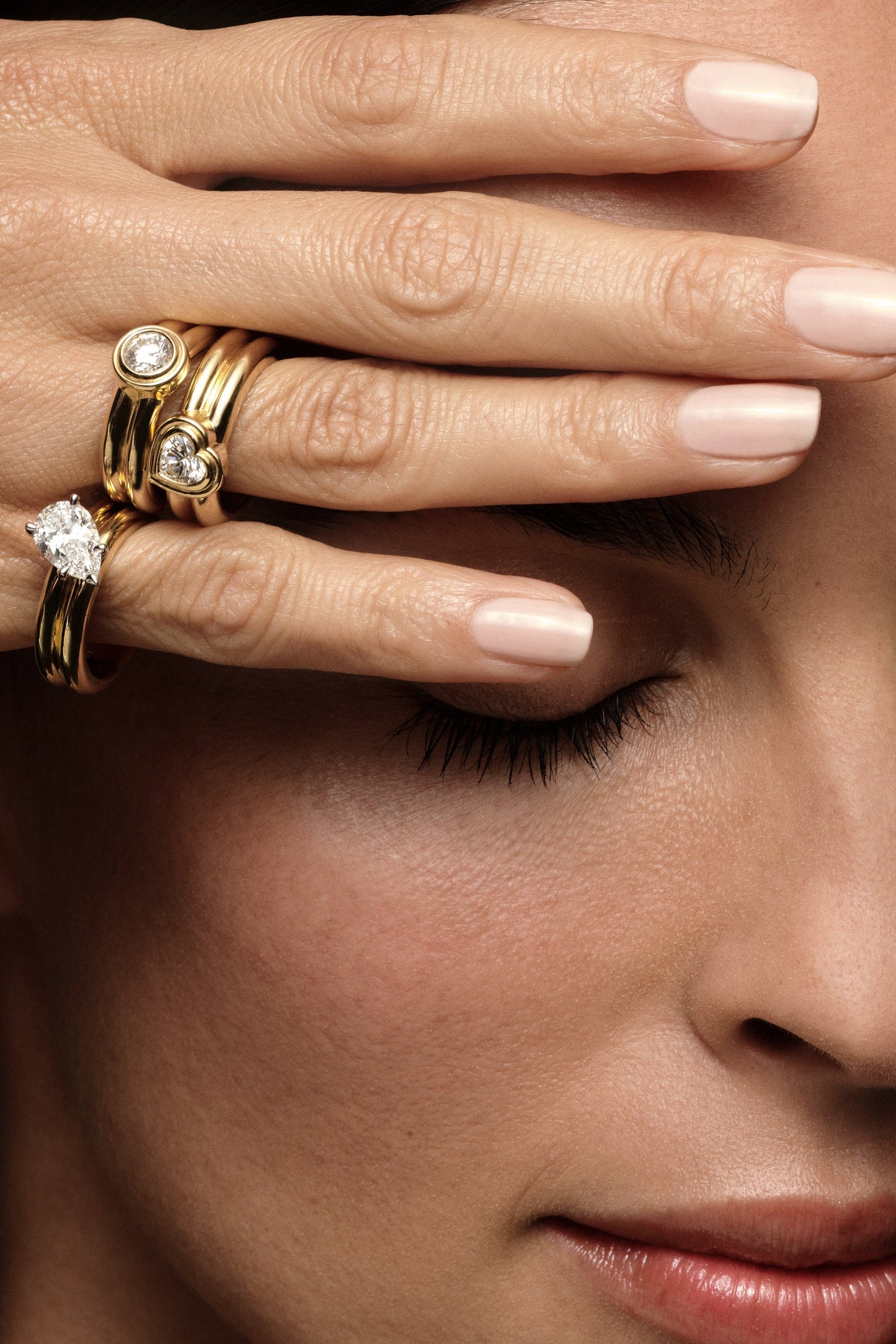 Marquise Shaped Three Stone Lab Grown Diamond Engagement Ring