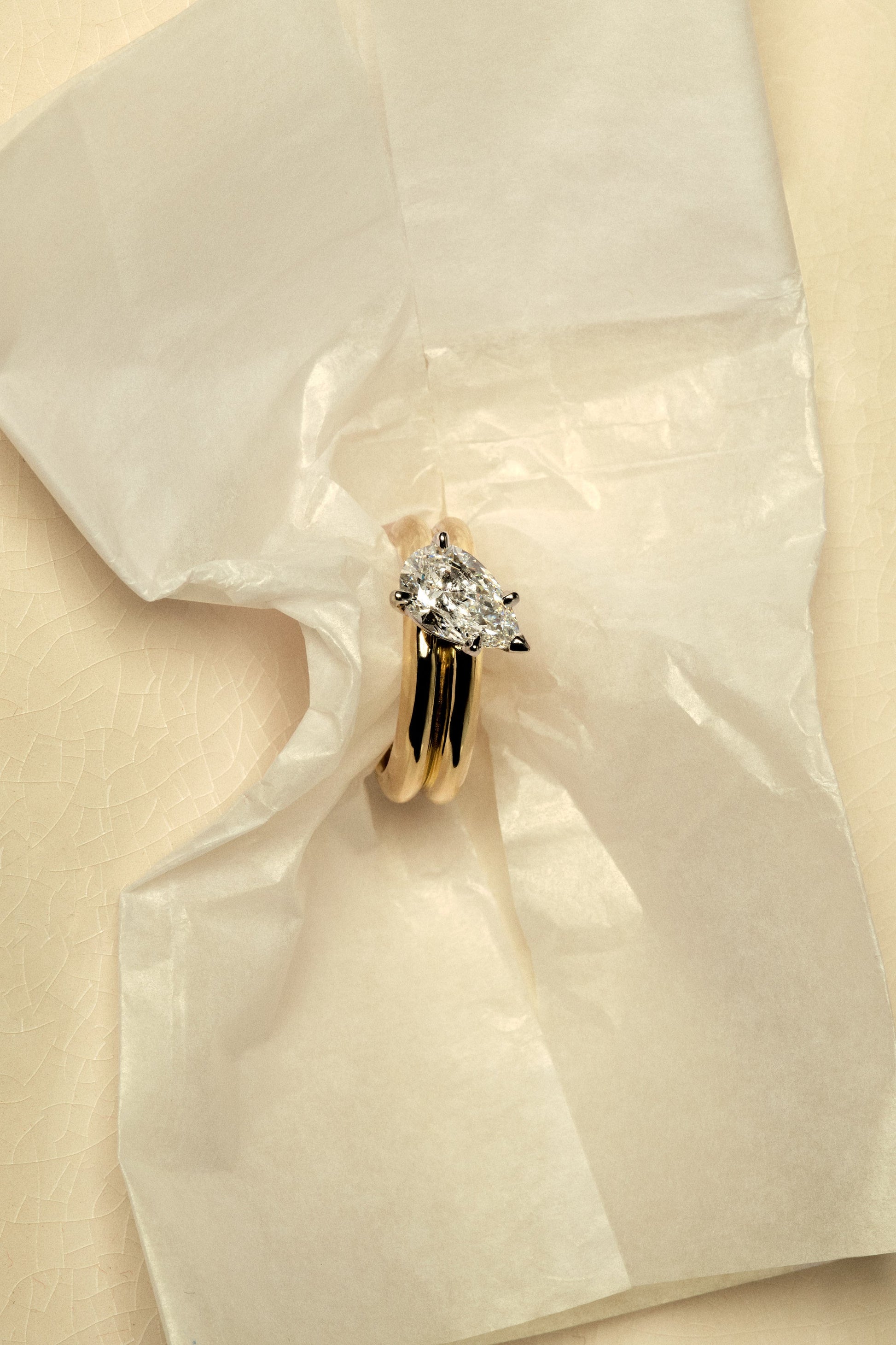 Marquise Shaped Three Stone Lab Grown Diamond Engagement Ring