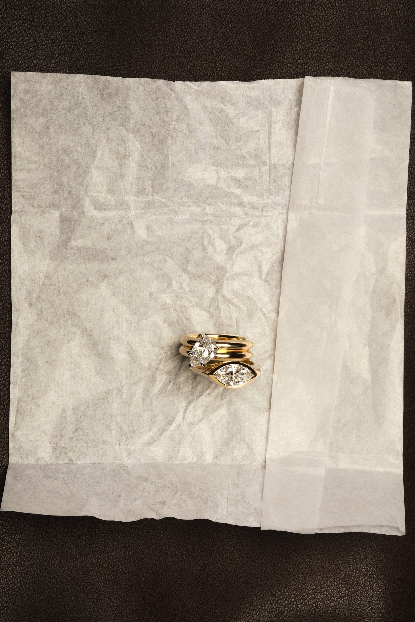 Marquise Shaped Three Stone Lab Grown Diamond Engagement Ring