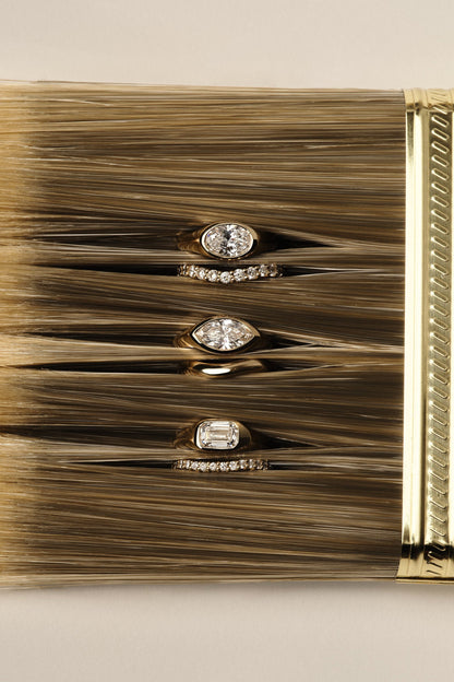 Marquise Shaped Three Stone Lab Grown Diamond Engagement Ring