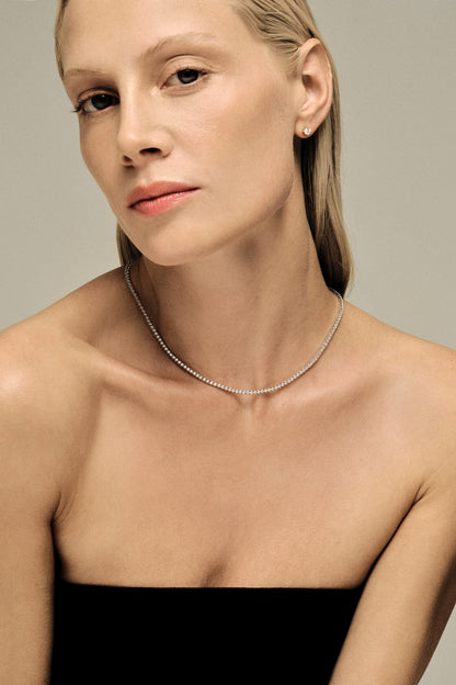 4.5 TCW Round Moissanite Diamond Tennis Necklace