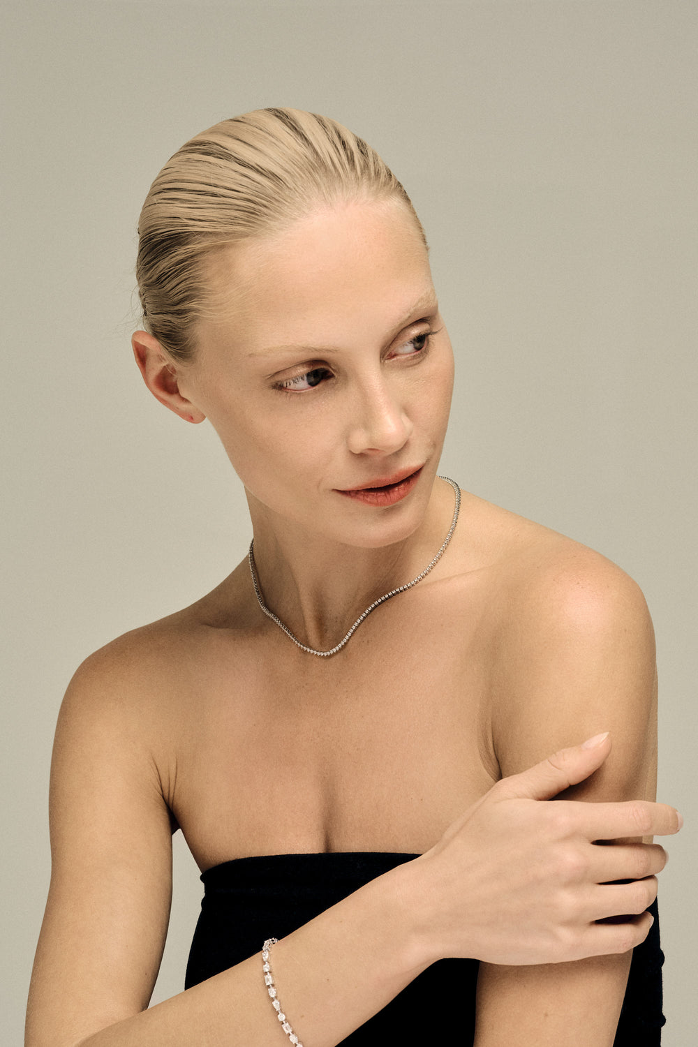 6 TCW Round Moissanite Diamond Claw Tennis Necklace