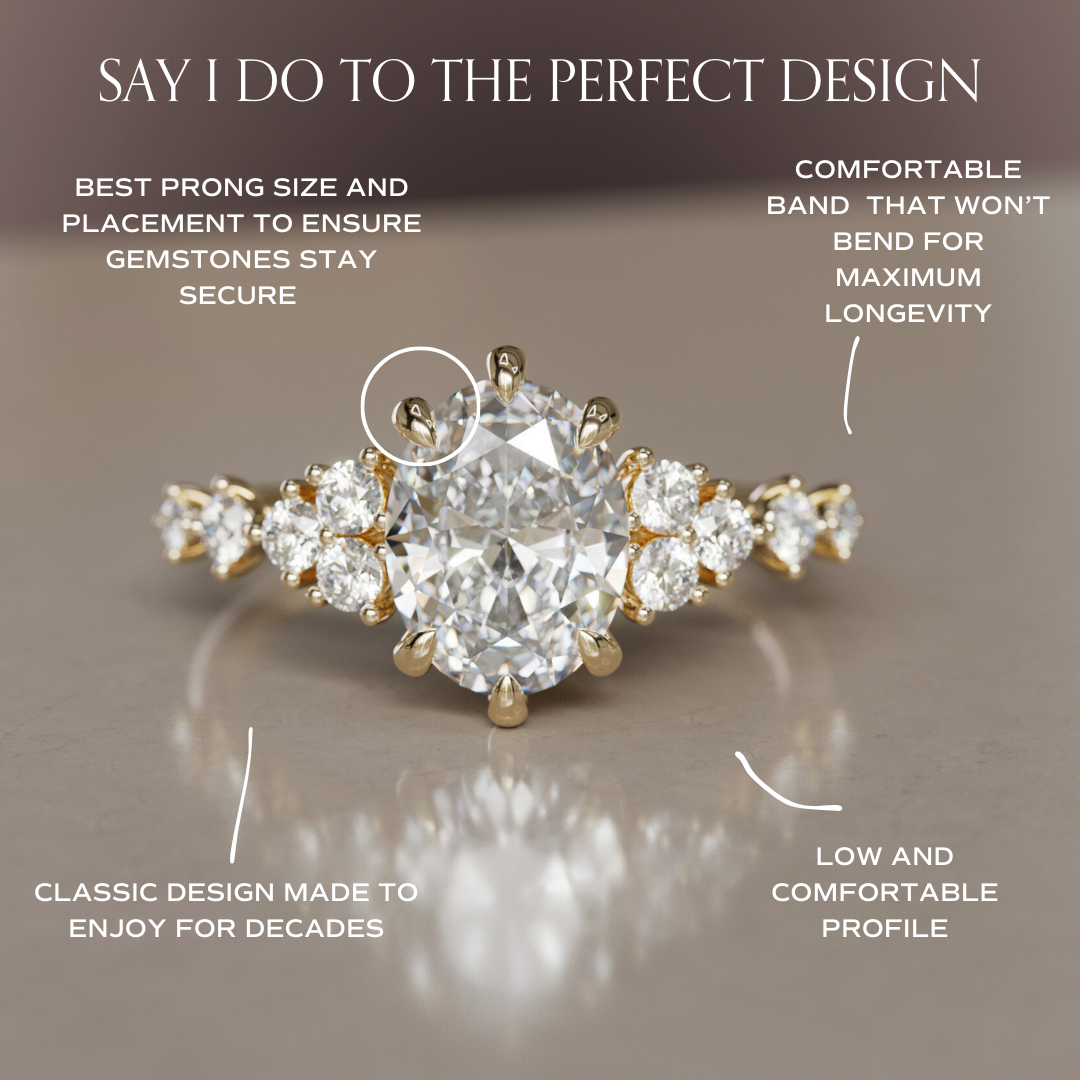 Marquise Shaped Three Stone Lab Grown Diamond Engagement Ring