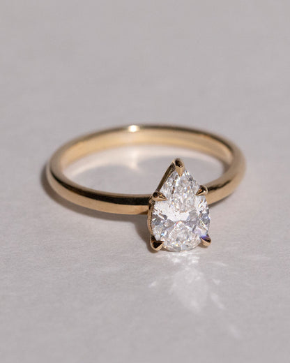 Marquise Shaped Three Stone Lab Grown Diamond Engagement Ring