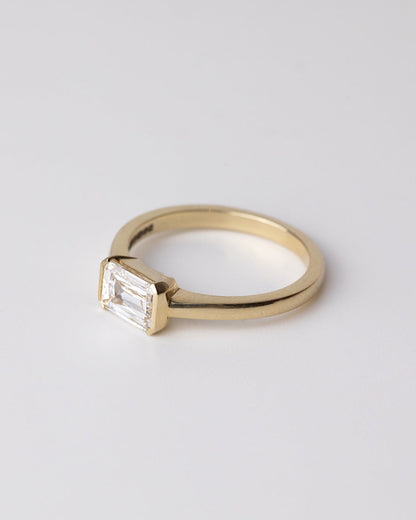 Marquise Shaped Three Stone Lab Grown Diamond Engagement Ring