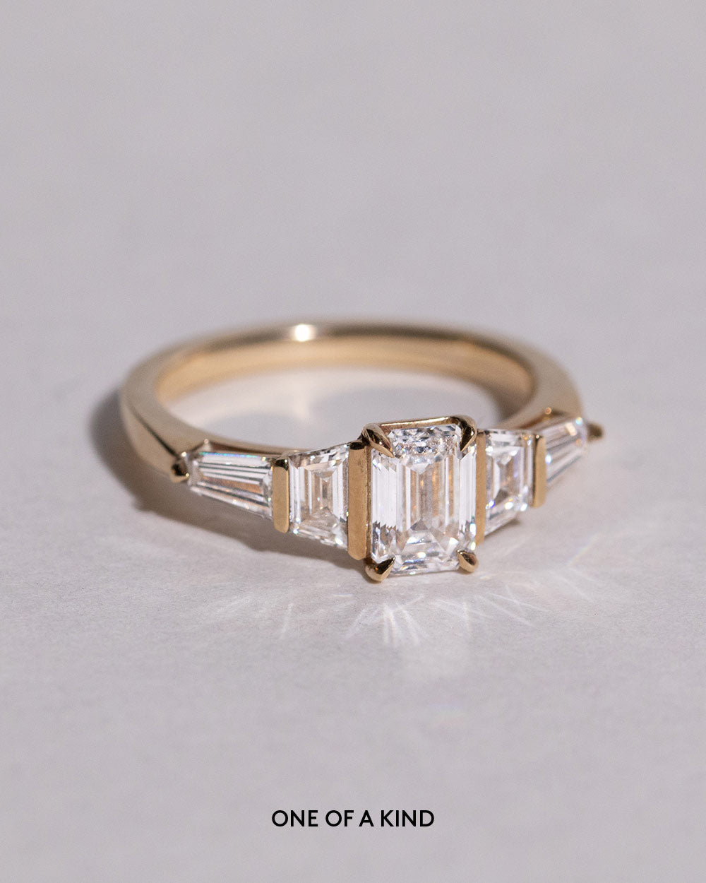 Marquise Shaped Three Stone Lab Grown Diamond Engagement Ring