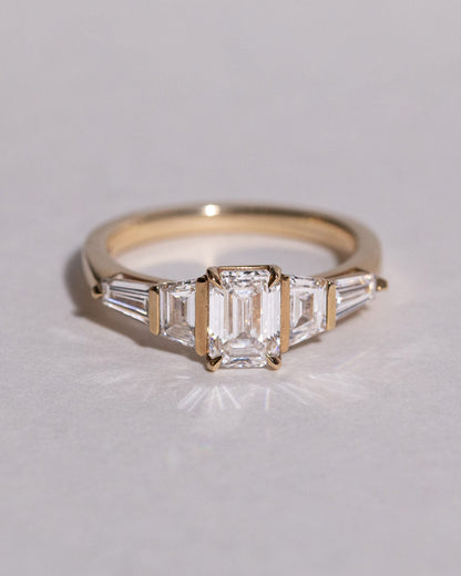Marquise Shaped Three Stone Lab Grown Diamond Engagement Ring