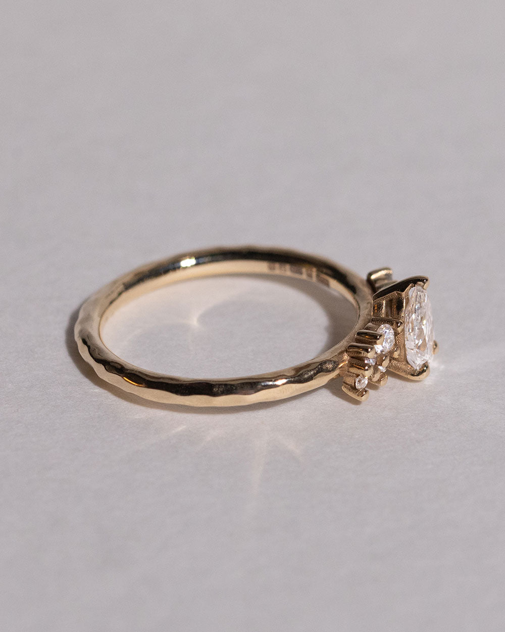 Marquise Shaped Three Stone Lab Grown Diamond Engagement Ring