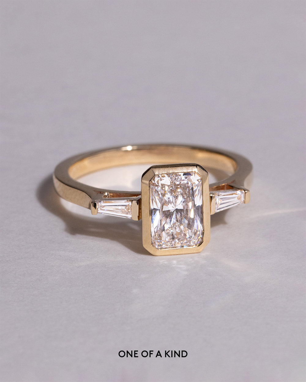 Marquise Shaped Three Stone Lab Grown Diamond Engagement Ring