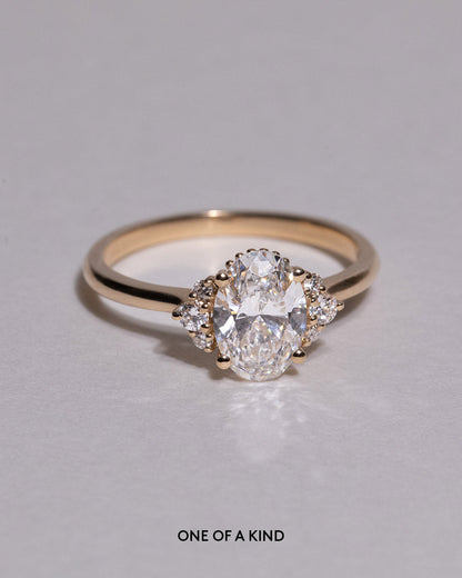 Marquise Shaped Three Stone Lab Grown Diamond Engagement Ring