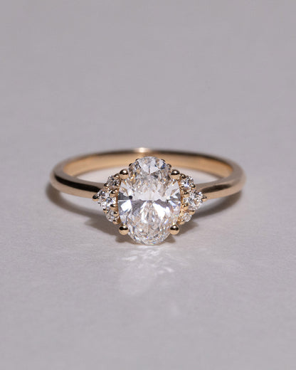 Marquise Shaped Three Stone Lab Grown Diamond Engagement Ring