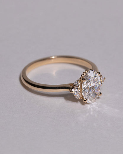 Marquise Shaped Three Stone Lab Grown Diamond Engagement Ring