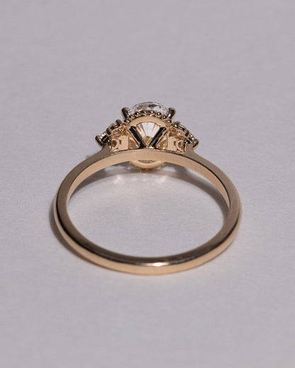 Marquise Shaped Three Stone Lab Grown Diamond Engagement Ring