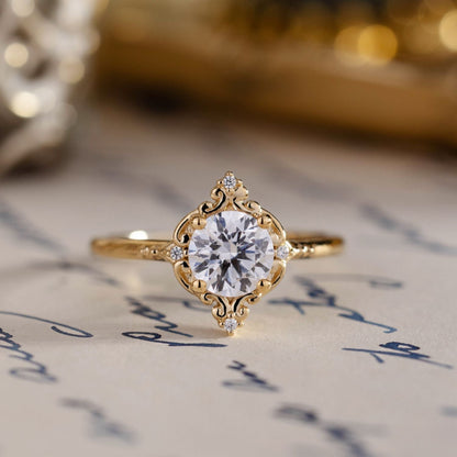 Marquise Shaped Three Stone Lab Grown Diamond Engagement Ring