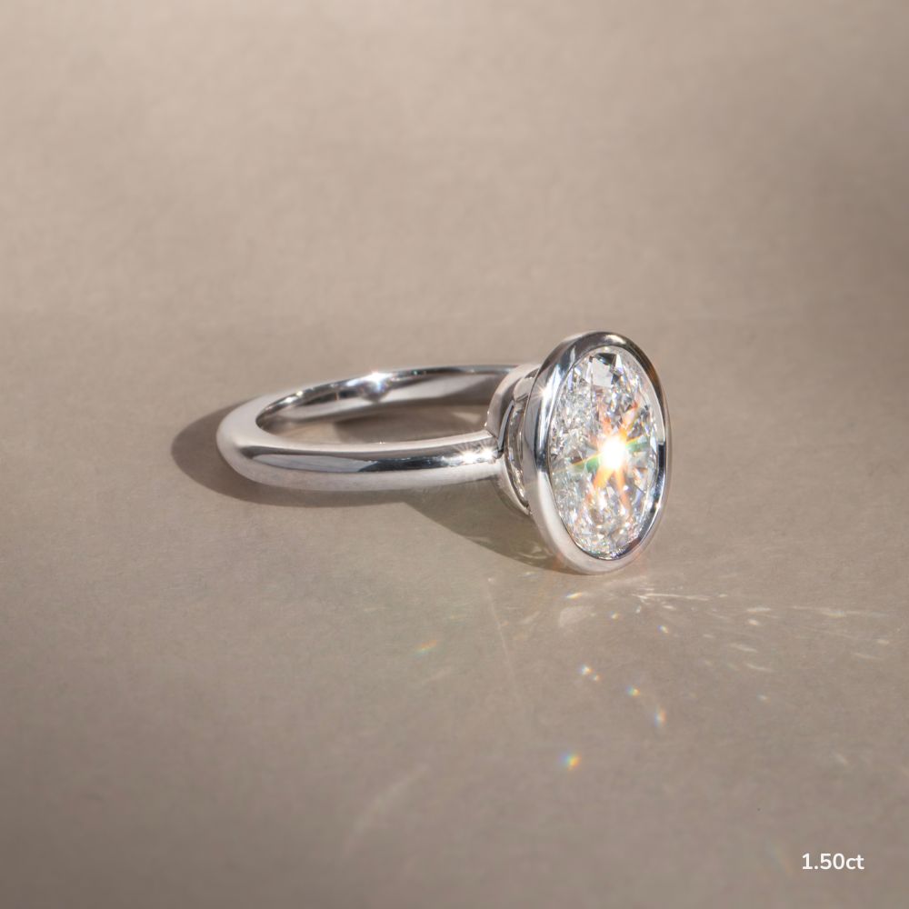 Marquise Shaped Three Stone Lab Grown Diamond Engagement Ring