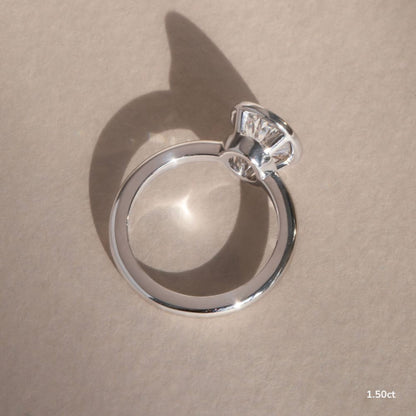 Marquise Shaped Three Stone Lab Grown Diamond Engagement Ring