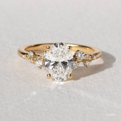 Marquise Shaped Three Stone Lab Grown Diamond Engagement Ring