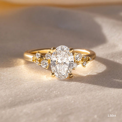 Marquise Shaped Three Stone Lab Grown Diamond Engagement Ring