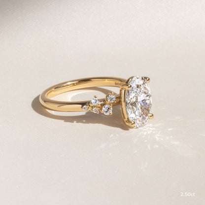 Marquise Shaped Three Stone Lab Grown Diamond Engagement Ring