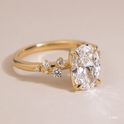 Marquise Shaped Three Stone Lab Grown Diamond Engagement Ring