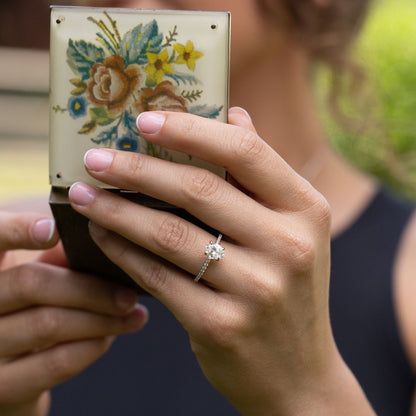 Marquise Shaped Three Stone Lab Grown Diamond Engagement Ring